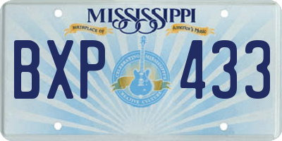 MS license plate BXP433
