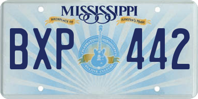 MS license plate BXP442