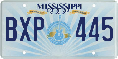 MS license plate BXP445