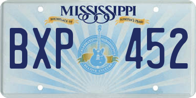 MS license plate BXP452