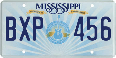 MS license plate BXP456