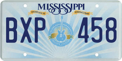 MS license plate BXP458
