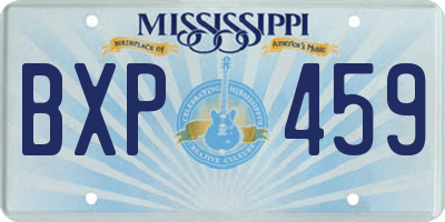 MS license plate BXP459