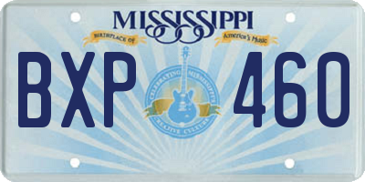 MS license plate BXP460