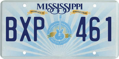 MS license plate BXP461