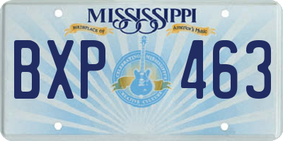 MS license plate BXP463