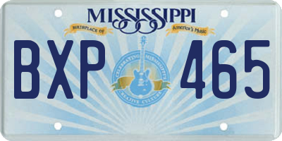 MS license plate BXP465