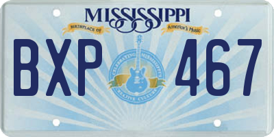 MS license plate BXP467