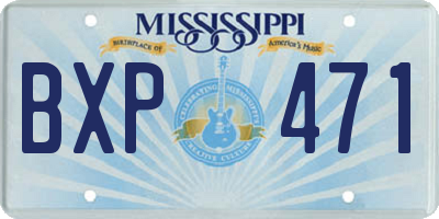 MS license plate BXP471