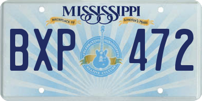 MS license plate BXP472