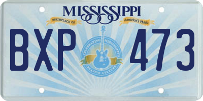 MS license plate BXP473