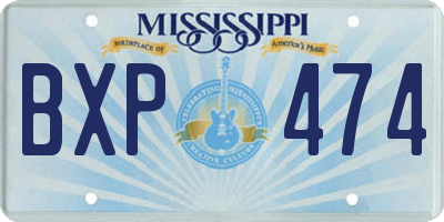 MS license plate BXP474