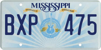 MS license plate BXP475