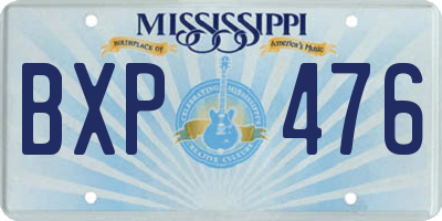 MS license plate BXP476