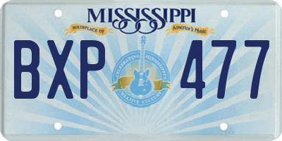 MS license plate BXP477