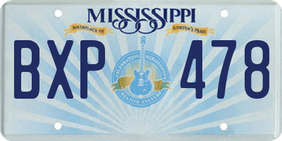 MS license plate BXP478