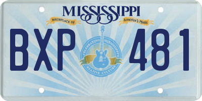 MS license plate BXP481