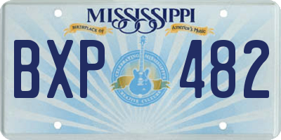 MS license plate BXP482