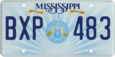 MS license plate BXP483