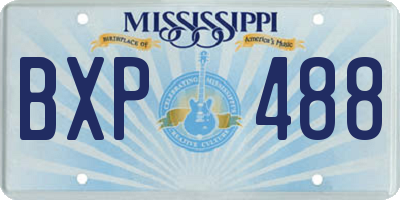 MS license plate BXP488