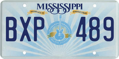 MS license plate BXP489
