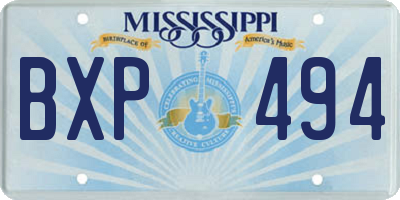 MS license plate BXP494