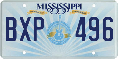 MS license plate BXP496