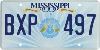 MS license plate BXP497