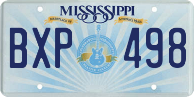 MS license plate BXP498