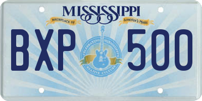 MS license plate BXP500