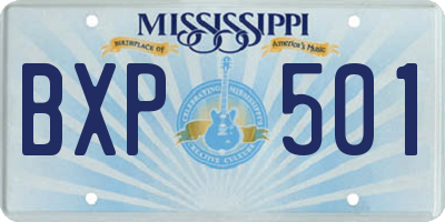 MS license plate BXP501