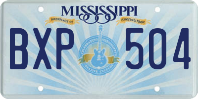 MS license plate BXP504