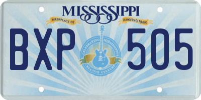 MS license plate BXP505