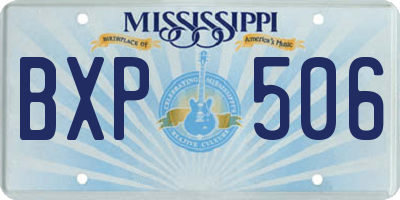 MS license plate BXP506