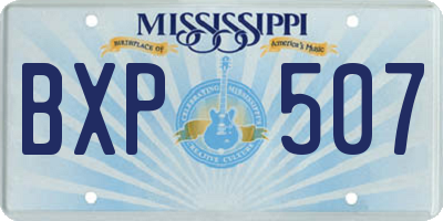 MS license plate BXP507