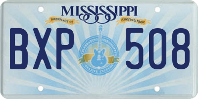 MS license plate BXP508