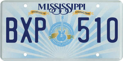MS license plate BXP510