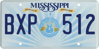 MS license plate BXP512
