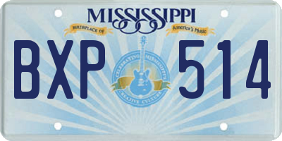 MS license plate BXP514