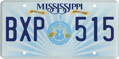 MS license plate BXP515