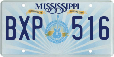 MS license plate BXP516