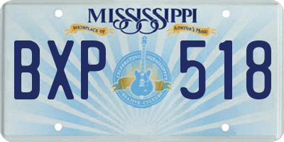 MS license plate BXP518