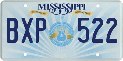 MS license plate BXP522