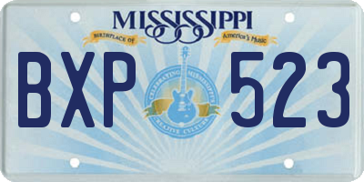 MS license plate BXP523