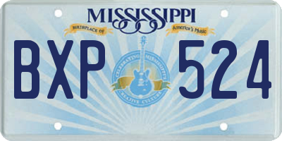 MS license plate BXP524