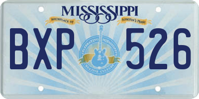 MS license plate BXP526
