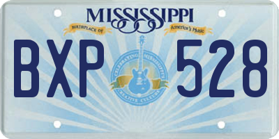 MS license plate BXP528
