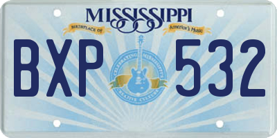 MS license plate BXP532