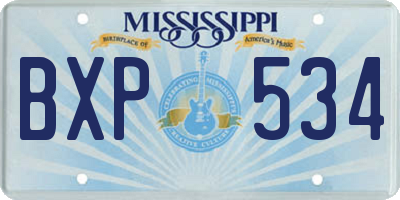 MS license plate BXP534