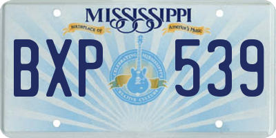 MS license plate BXP539